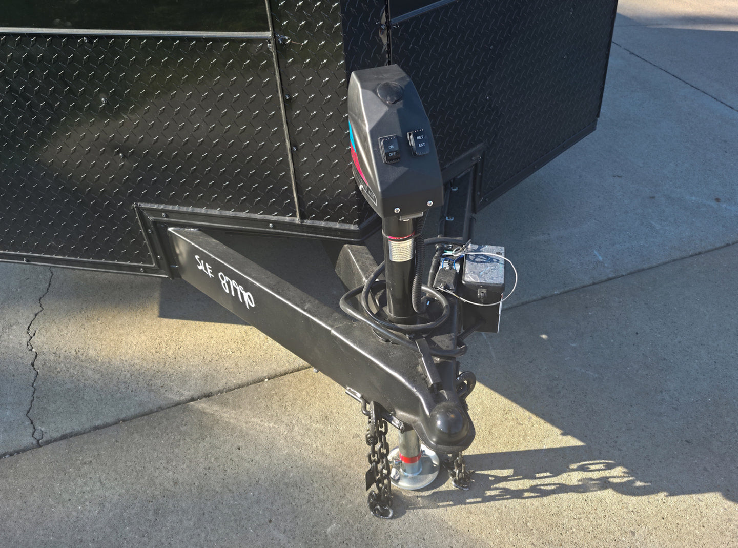 7x24 Black Hybrid Enclosed Trailer Aluminum Trim (2) 5200lb Axles Electric Jack