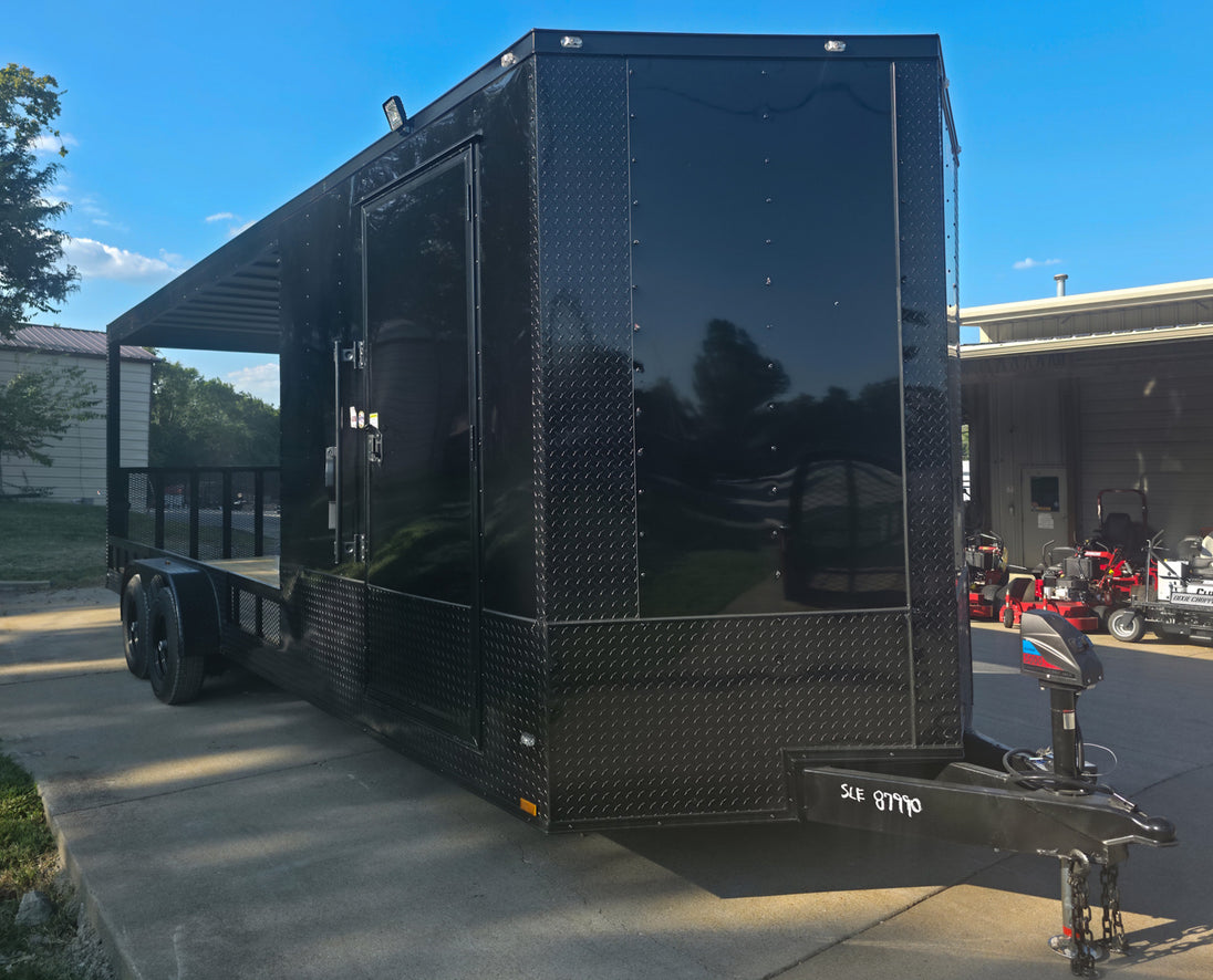 7x24 Black Hybrid Enclosed and Utility Trailer (2) 5200lb Axles 10K GVWR