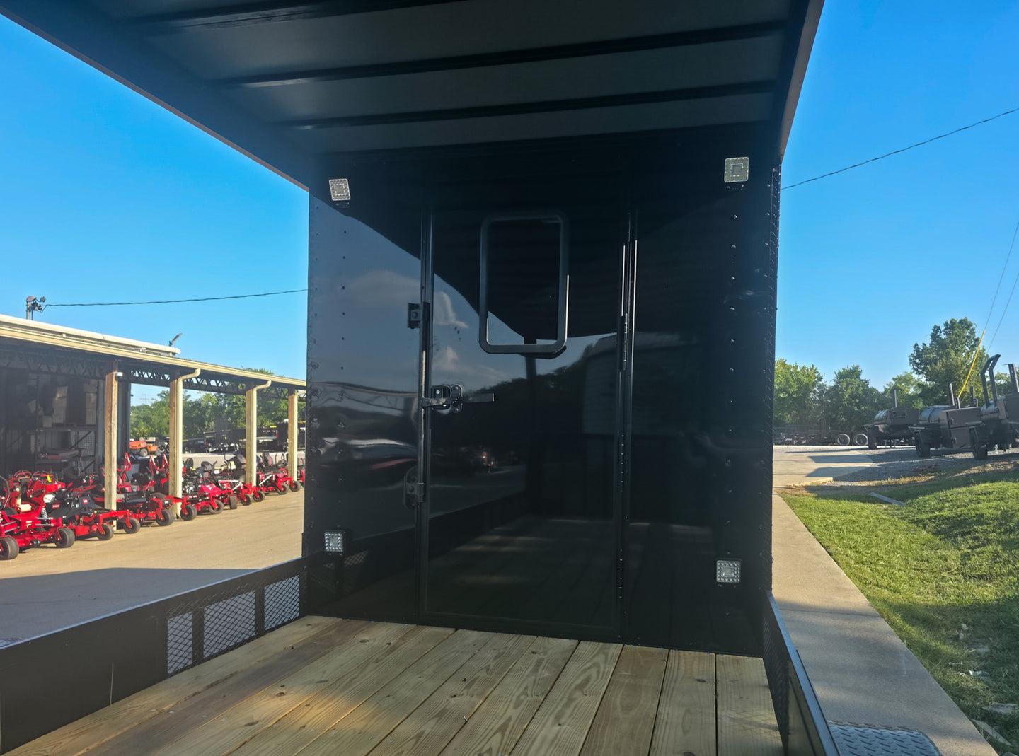 7x24 Black Hybrid Enclosed Trailer Aluminum Trim (2) 5200lb Axles Rear Door