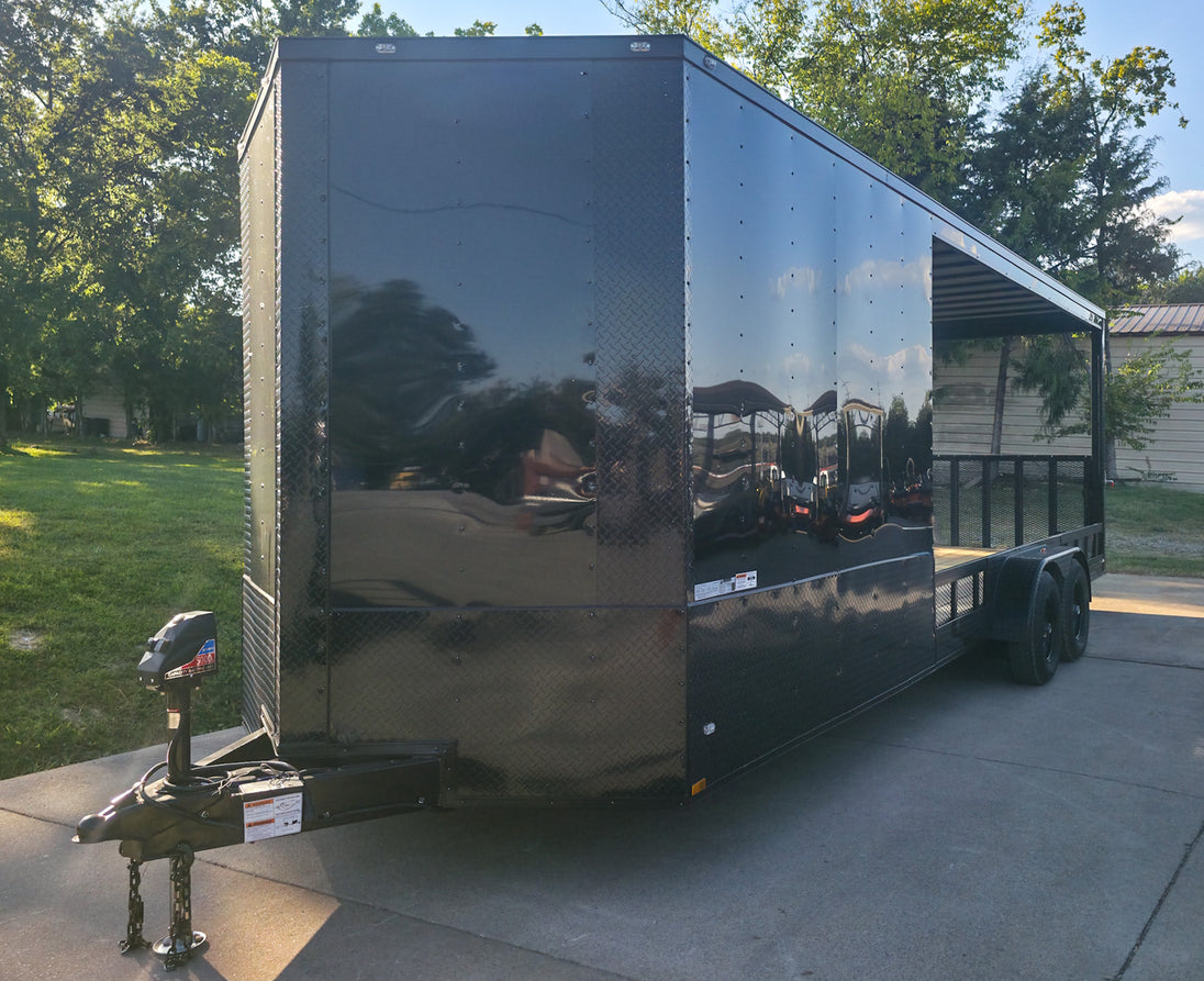 7x24 Black Hybrid Enclosed and Utility Trailer (2) 5200lb Axles 10K GVWR