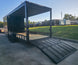 7x24 Black Hybrid Enclosed Trailer Aluminum Trim (2) 5200lb Axles Rear Left Side Gate Down
