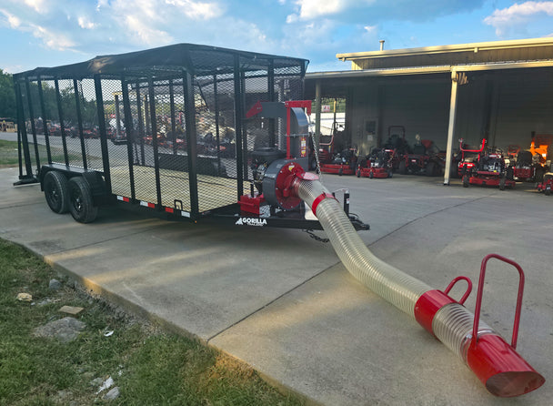 6.4x16 Debris Leaf Junk Trash Removal Trailer with 18HP Debris Loader for Leaf Clean Up Front Right 