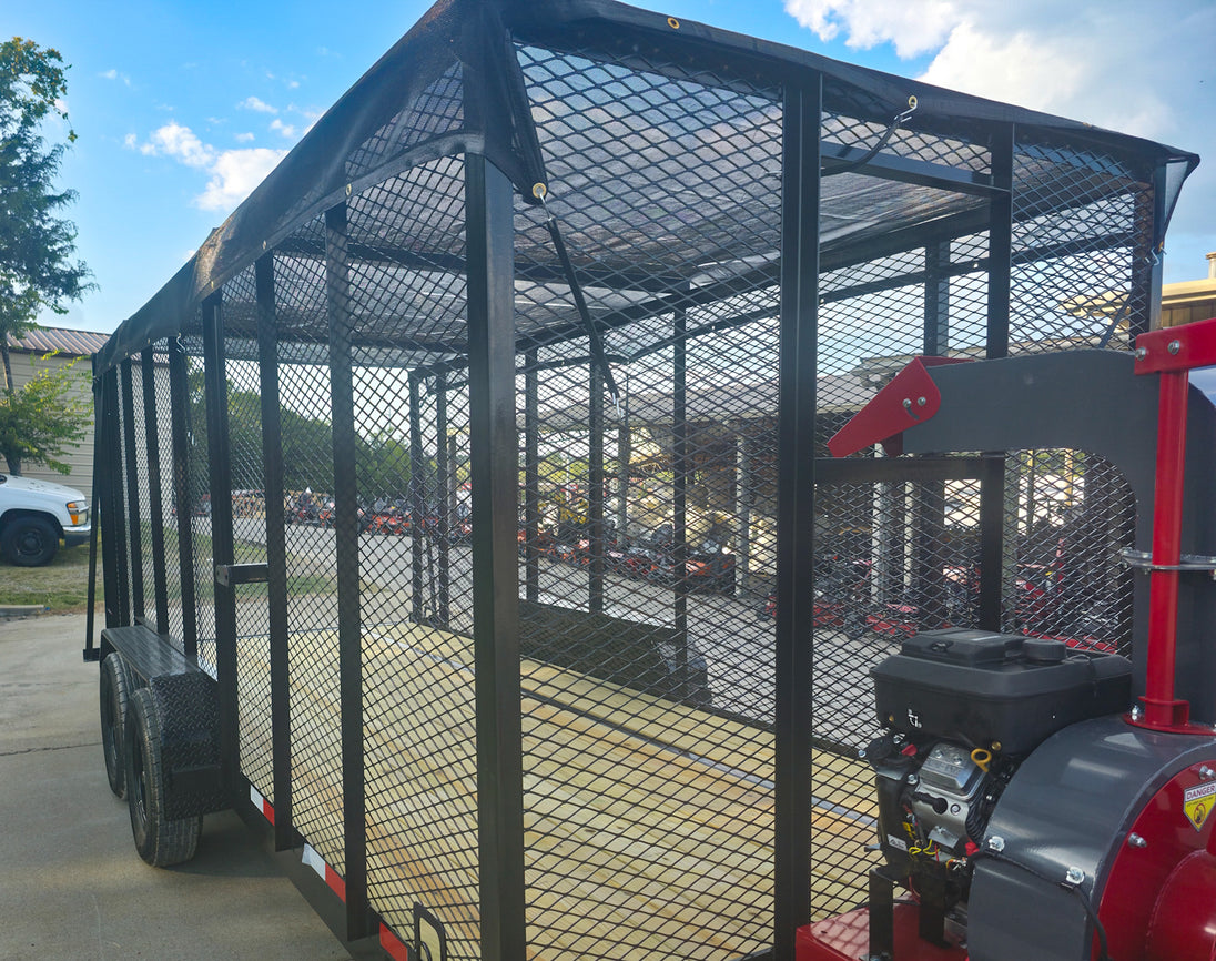 6.4x16 Debris Leaf Junk Trash Removal Trailer with 18HP Debris Loader for Leaf Clean Up Siding