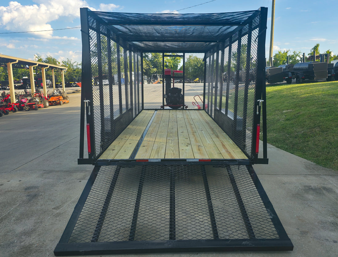 6.4x16 Debris Leaf Junk Trash Removal Trailer with 18HP Debris Loader for Leaf Clean Up Rear Gate Open