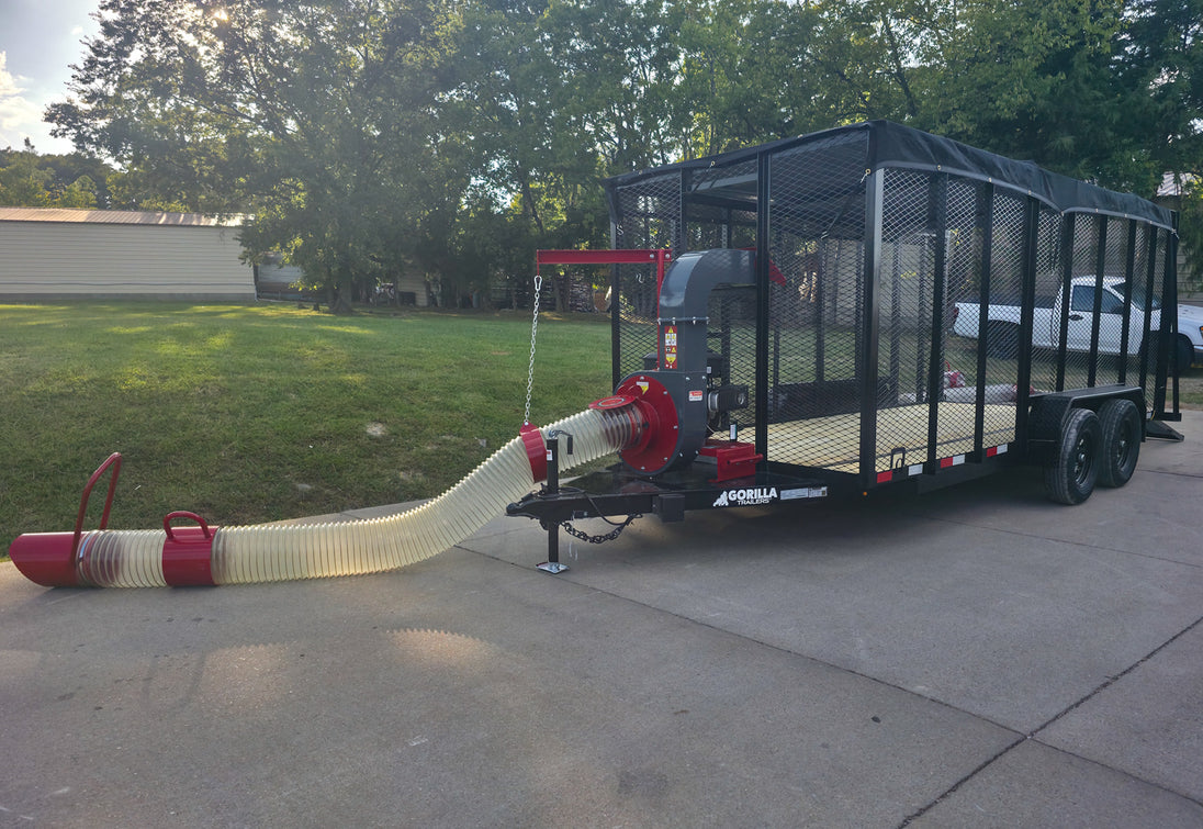 6.4x16 Debris Leaf Junk Trash Removal Trailer with 18HP Debris Loader for Leaf Clean Up Front Left