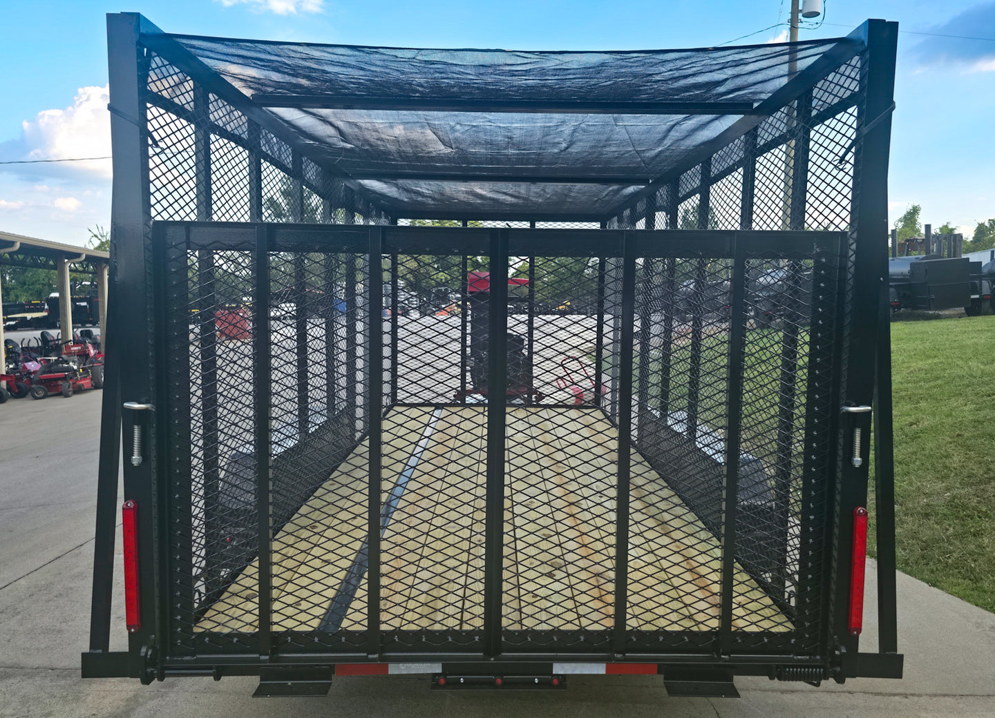 6.4x16 Debris Leaf Junk Trash Removal Trailer with 18HP Debris Loader for Leaf Clean Up Rear Gate Closed