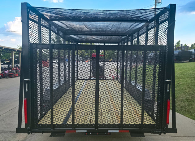 6.4x16 Debris Leaf Junk Trash Removal Trailer with 18HP Debris Loader for Leaf Clean Up Rear Gate Closed