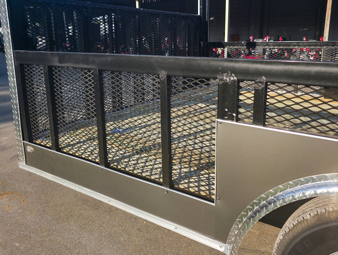 8.5x20 Charcoal Enclosed Hybrid Trailer with Gullwing (2) 3,500lb Axles Utility Mesh