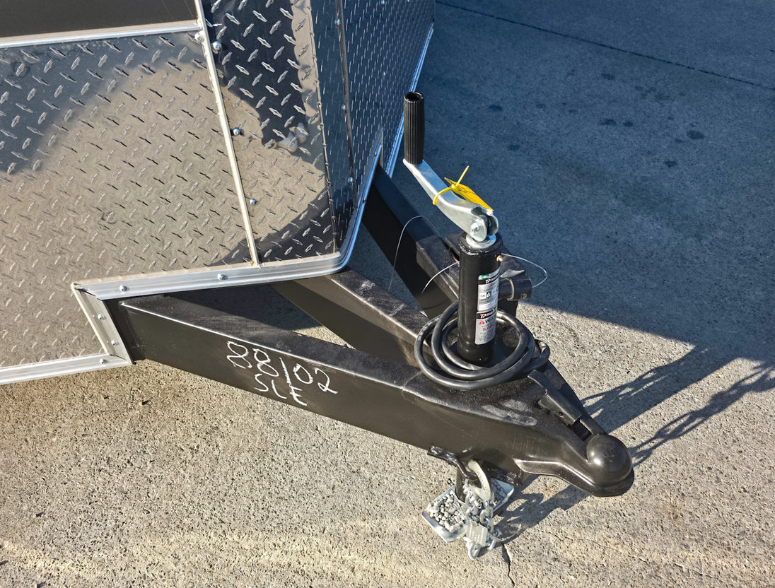 8.5x20 Charcoal Enclosed Hybrid Trailer with Gullwing (2) 3,500lb Axles Jack