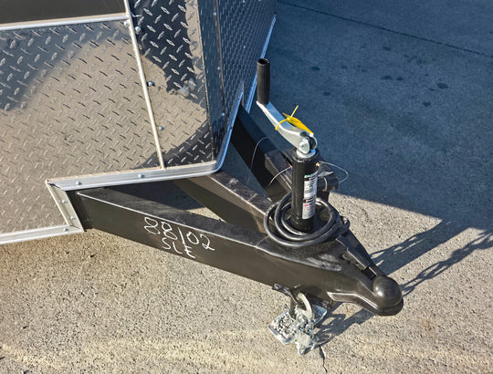 8.5x20 Charcoal Enclosed Hybrid Trailer with Gullwing (2) 3,500lb Axles Jack