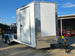 7x18 White Hybrid V Nose Trailer with 1' Mesh Siding (2) 5,200lb Axles Front Right