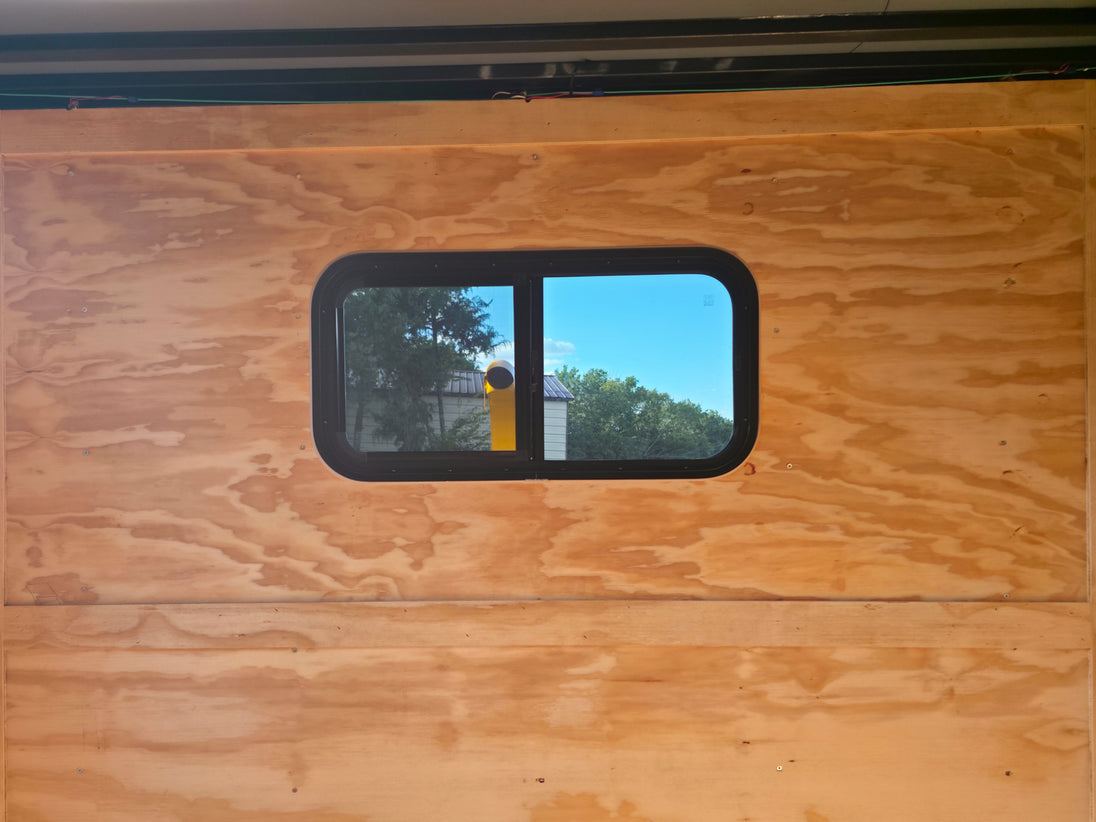 7x18 White Hybrid V Nose Trailer with 1' Mesh Siding (2) 5,200lb Axles Interior Window