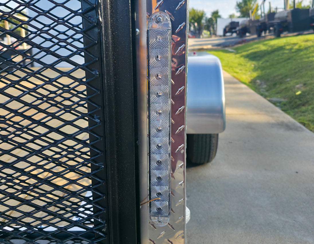 7x18 White Hybrid V Nose Trailer with 1' Mesh Siding (2) 5,200lb Axles Reflectors