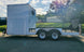 7x18 White Hybrid V Nose Trailer with 1' Mesh Siding (2) 5,200lb Axles Left Side
