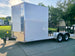 7x18 White Hybrid V Nose Trailer with 1' Mesh Siding (2) 5,200lb Axles Left Front