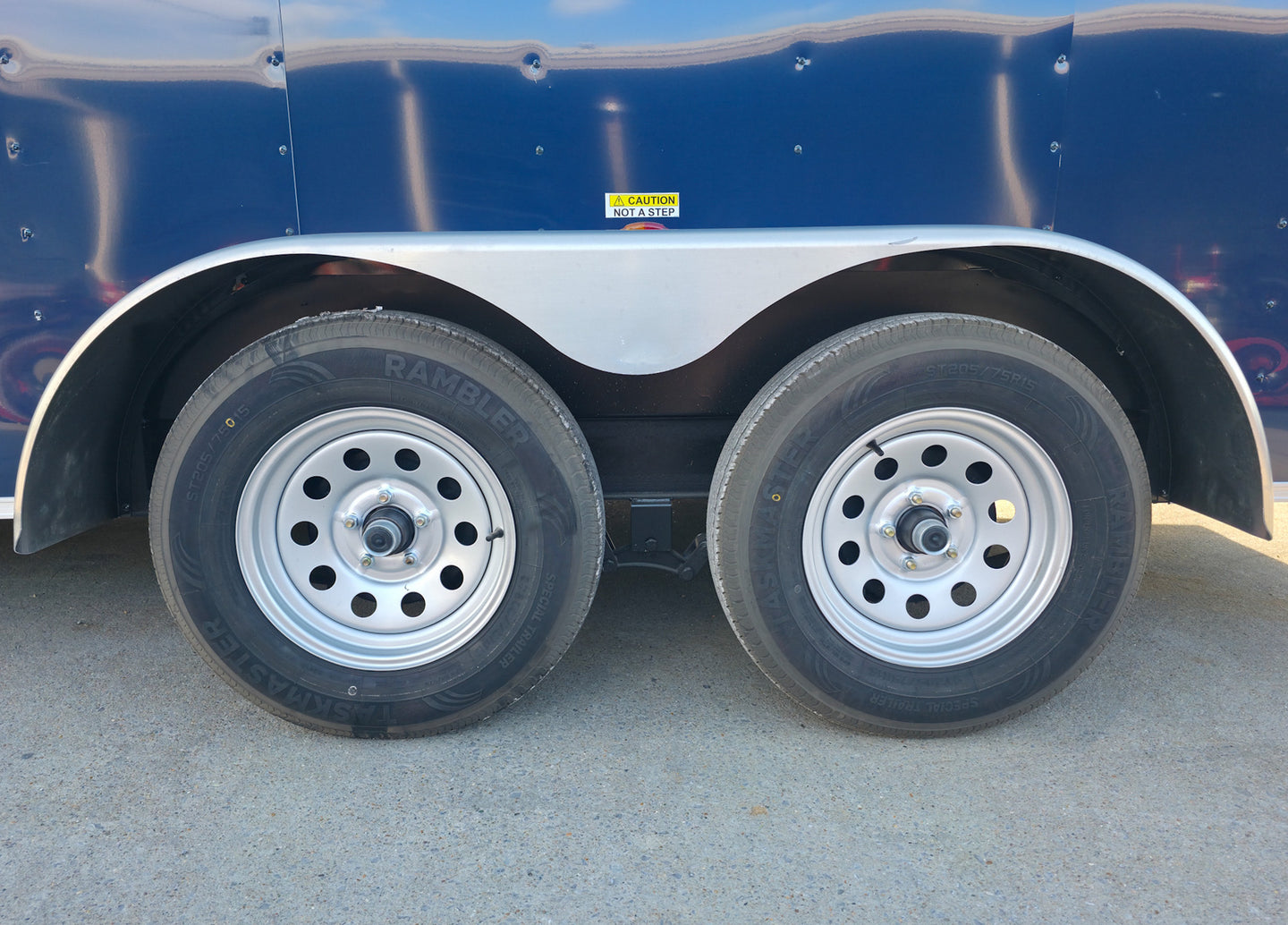 7x16x7 Indigo Blue Enclosed Trailer (2) 3500LB Axles Wheels