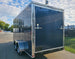 7x16x7 Indigo Blue Enclosed Trailer (2) 3500LB Axles Back Left View