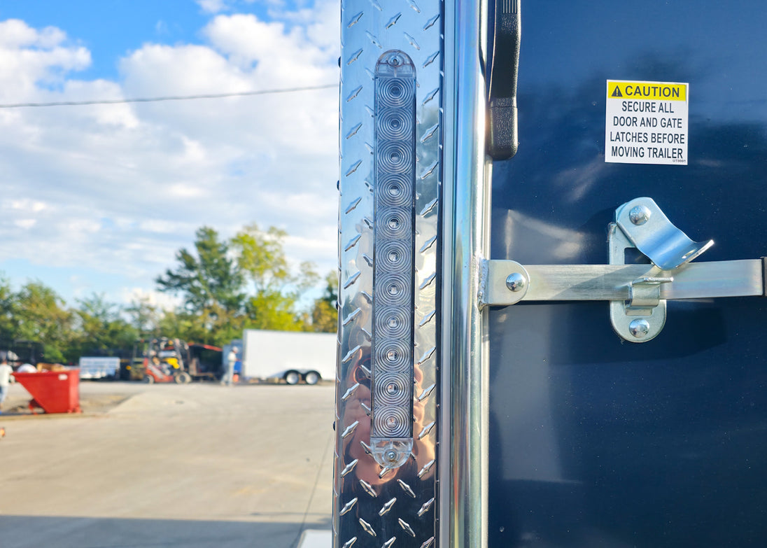 7x16x7 Indigo Blue Enclosed Trailer (2) 3500LB Axles Latch and Reflector