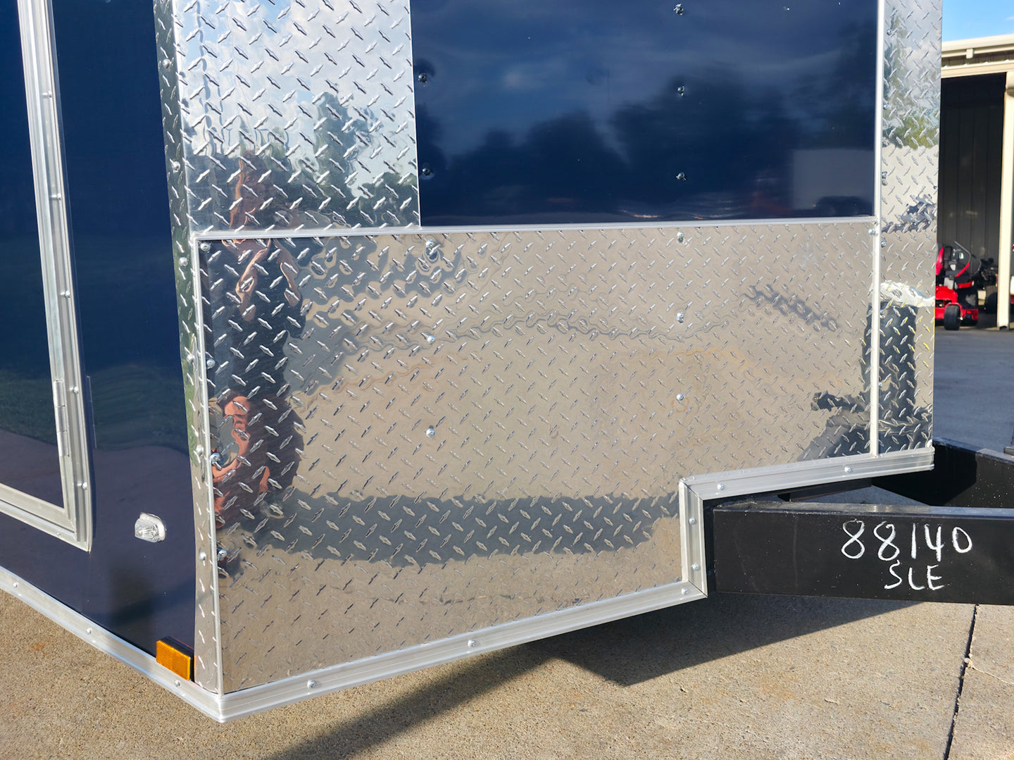 7x16x7 Indigo Blue Enclosed Trailer (2) 3500LB Axles Bottom Front