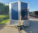 7x16x7 Indigo Blue Enclosed Trailer (2) 3500LB Axles Front View of Nose