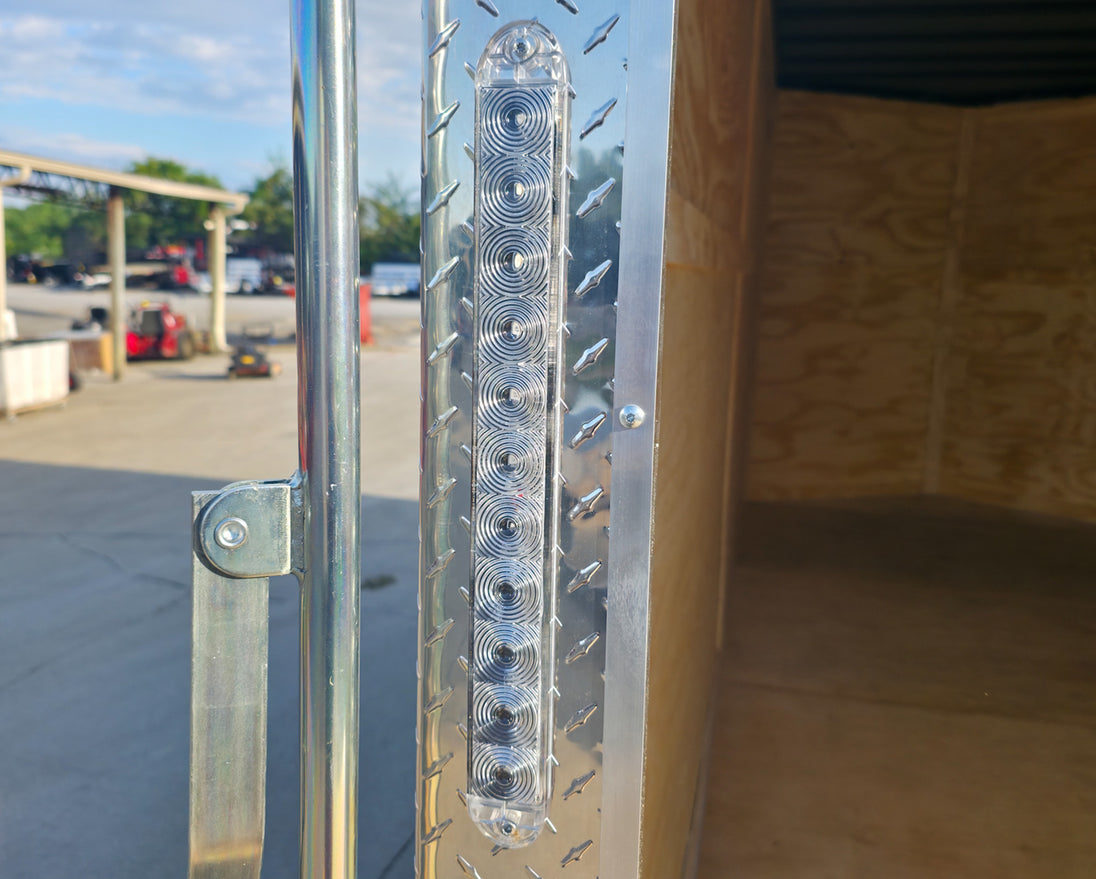 7x16x7 Indigo Blue Enclosed Trailer (2) 3500LB Axles Reflector and Open Door