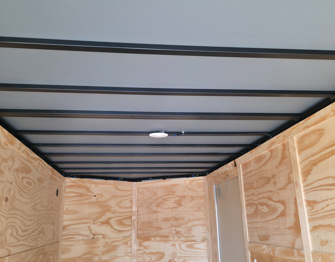 7x16x7 Indigo Blue Enclosed Trailer (2) 3500LB Axles Interior Ceiling