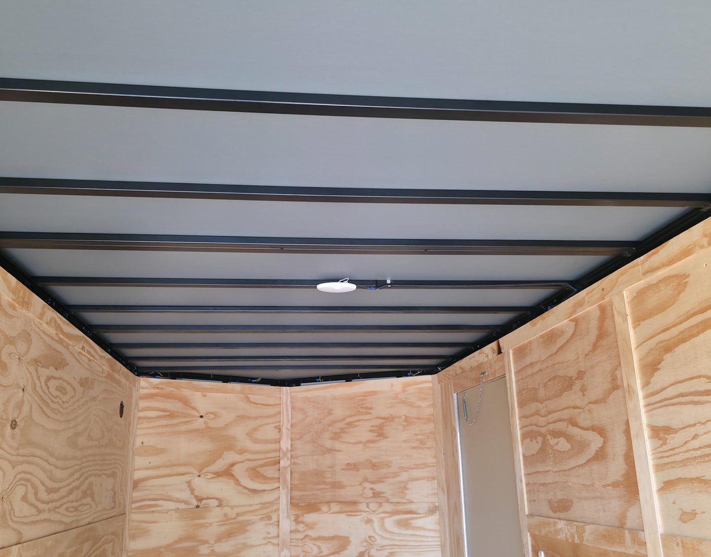 7x16x7 Indigo Blue Enclosed Trailer (2) 3500LB Axles Interior Ceiling