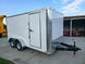 7x14x7 Enclosed Trailer White Flat Nose (2) 3500lb Axle Front Right 