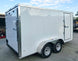 7x14x7 Enclosed Trailer White Flat Nose (2) 3500lb Axle Right Rear 