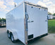 7x14x7 Enclosed Trailer White Flat Nose (2) 3500lb Axle Left Rear
