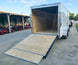 7x14x7 Enclosed Trailer White Flat Nose (2) 3500lb Axle Rear Ramp Down