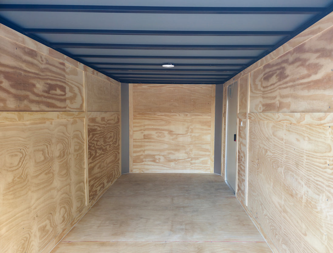 7x14x7 Enclosed Trailer White Flat Nose (2) 3500lb Axle Jack Inside Front