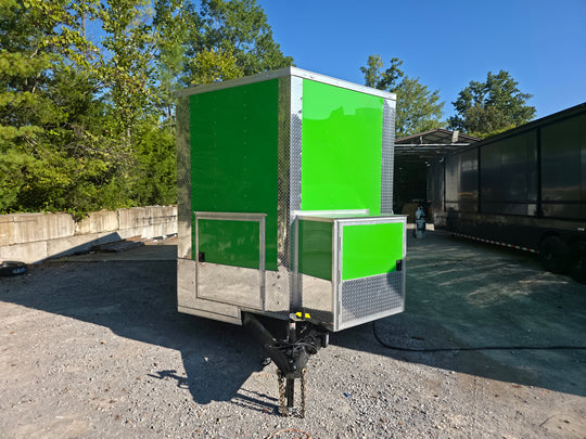 8.5' X 18' Lime Green Custom Concession Trailer Food Event Catering - SLE Equipment - 2