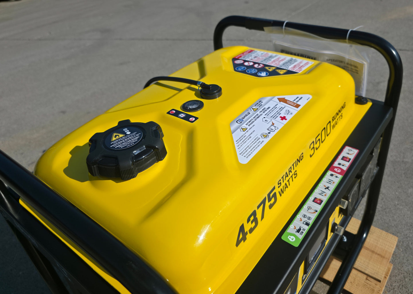 Champion 201286 4375-Watt Portable Generator with CO Shield Top View