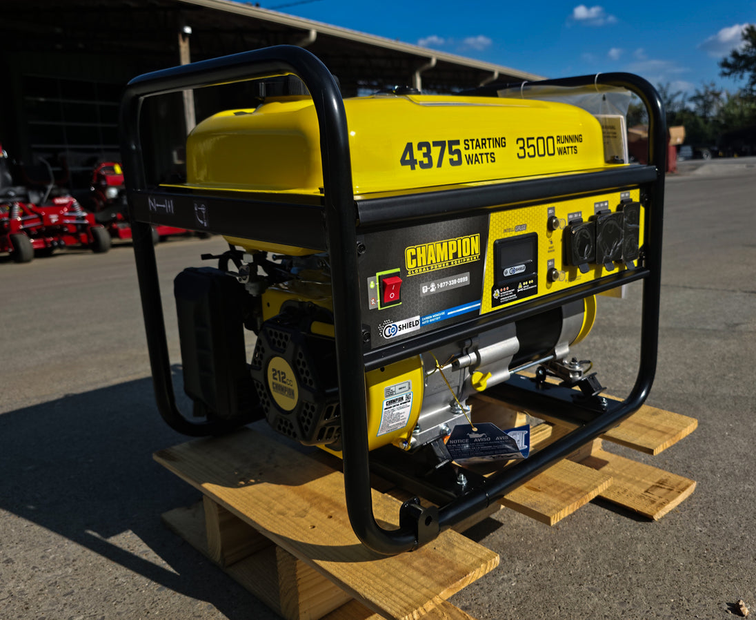 Champion 201286 4375-Watt Portable Generator with CO Shield Corner View