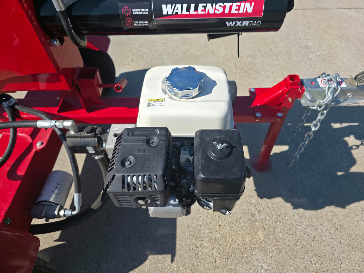 Wallenstein WXR740 Logging Trailer 196cc Honda 27 Ton Top Engine View