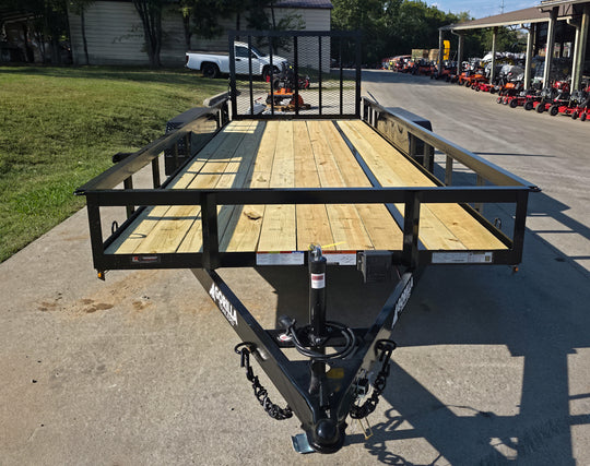 6.4x18 Straight Deck Off Road Utility Trailer (2) 3,500lb Axle Front