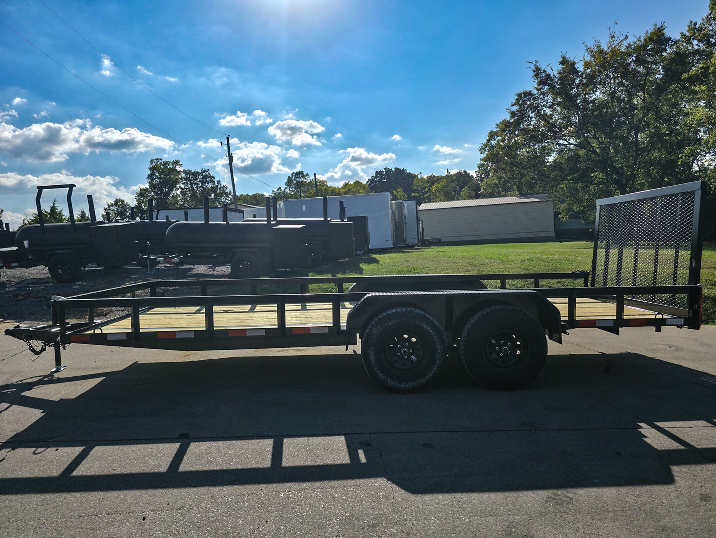 6.4x18 Straight Deck Off Road Utility Trailer (2) 3,500lb Axle Left Side