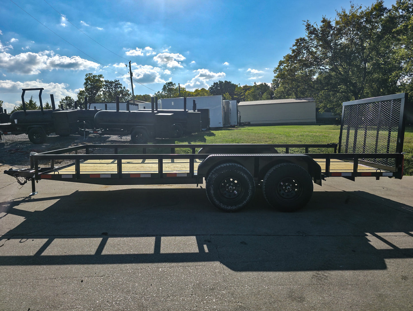 6.4x18 Straight Deck Off Road Utility Trailer (2) 3,500lb Axle Left Side