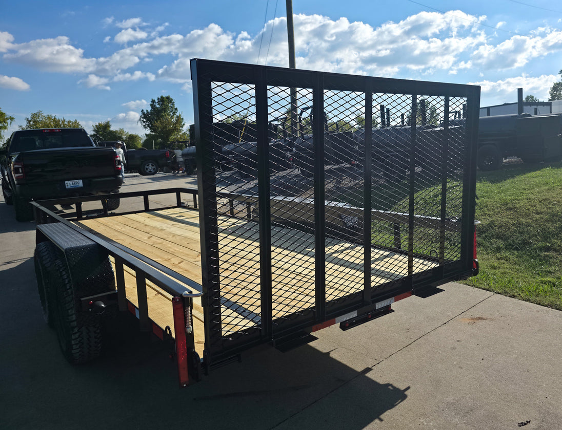 6.4x18 Straight Deck Off Road Utility Trailer (2) 3,500lb Axle Left Rear