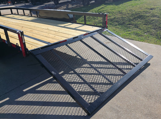 6.4x18 Straight Deck Off Road Utility Trailer (2) 3,500lb Axle Left Rear Gate Down