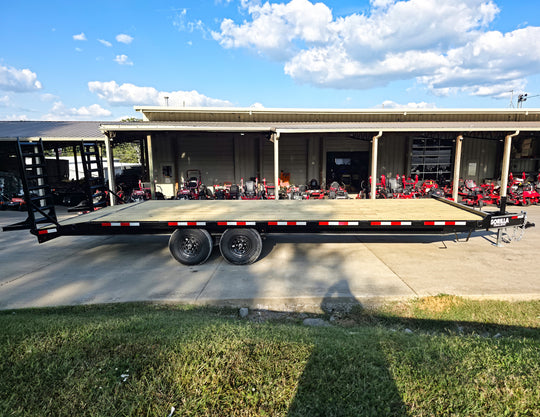 8.5x24 Deckover I-Beam Trailer Stand-Up Ramps (2) 5,200lb Axles Right Side