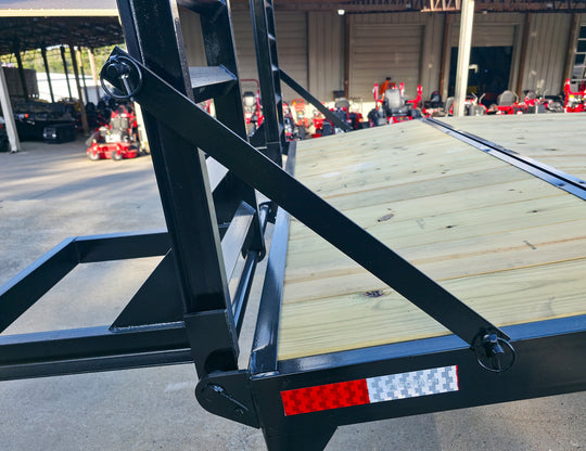 8.5x24 Deckover I-Beam Trailer Stand-Up Ramps (2) 5,200lb Axles Arm Lock/Pin