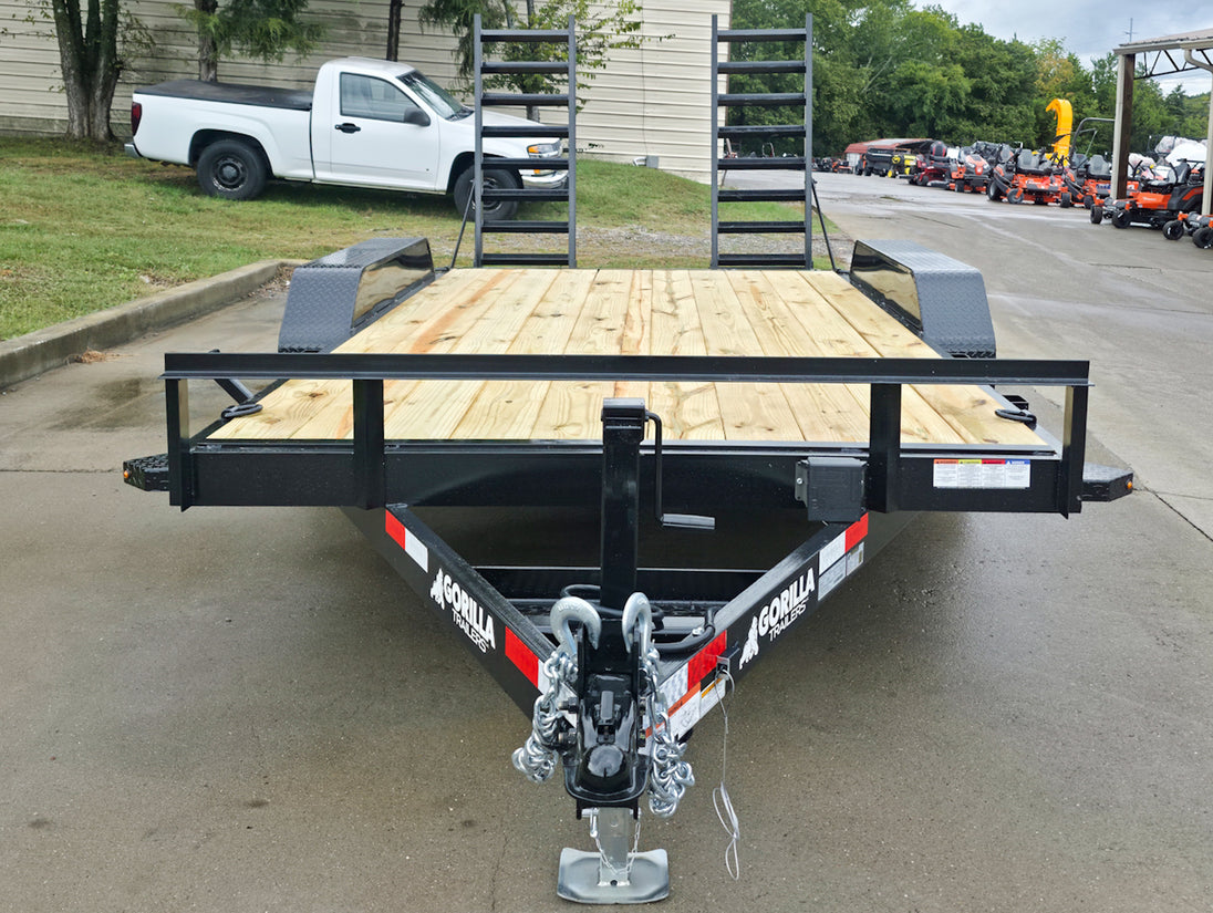7x14 IBeam Equipment Trailer (2) 6000lb Axles with Stand-Up Ramps 8K GVWR Front 