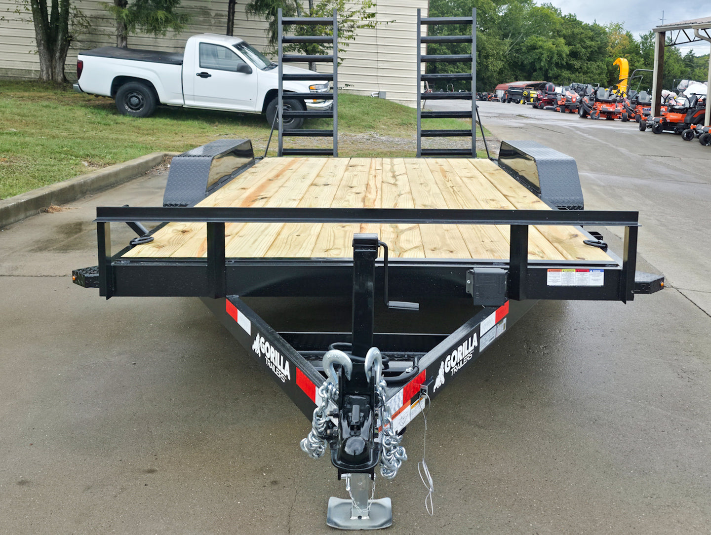 7x14 IBeam Equipment Trailer (2) 6000lb Axles with Stand-Up Ramps 8K GVWR Front 