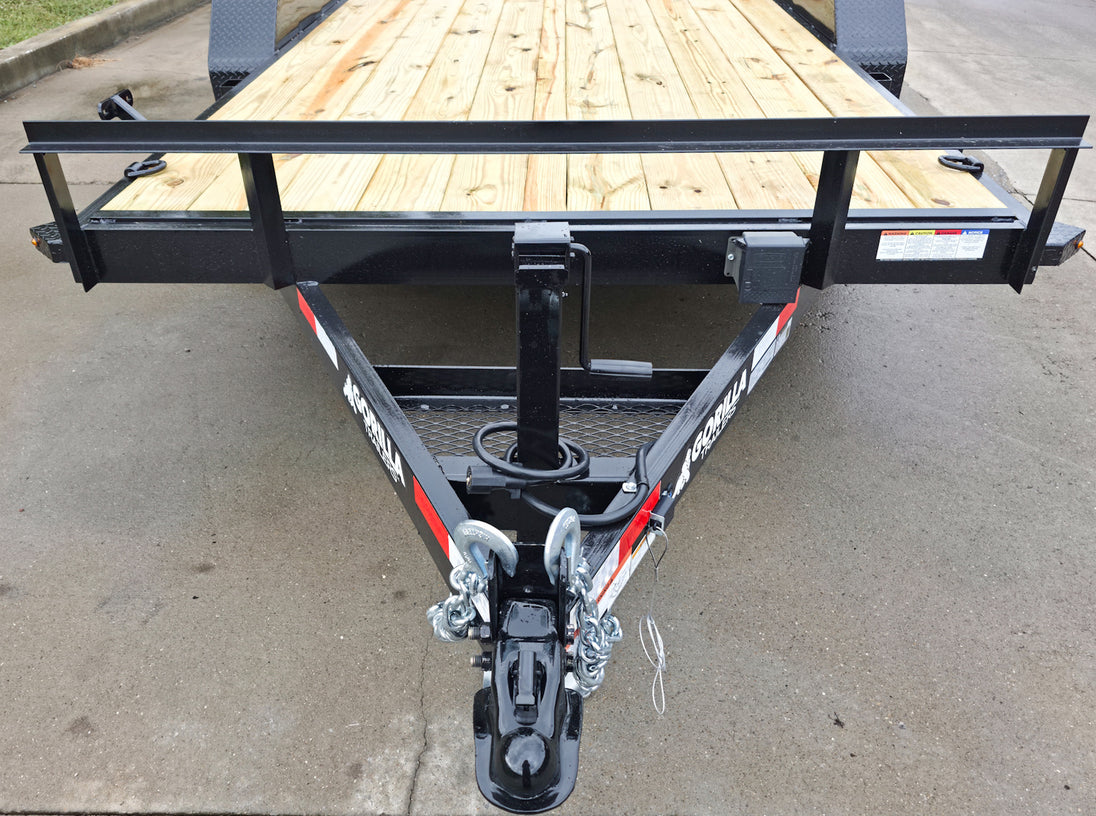 7x14 IBeam Equipment Trailer (2) 6000lb Axles with Stand-Up Ramps 8K GVWR Front Jack