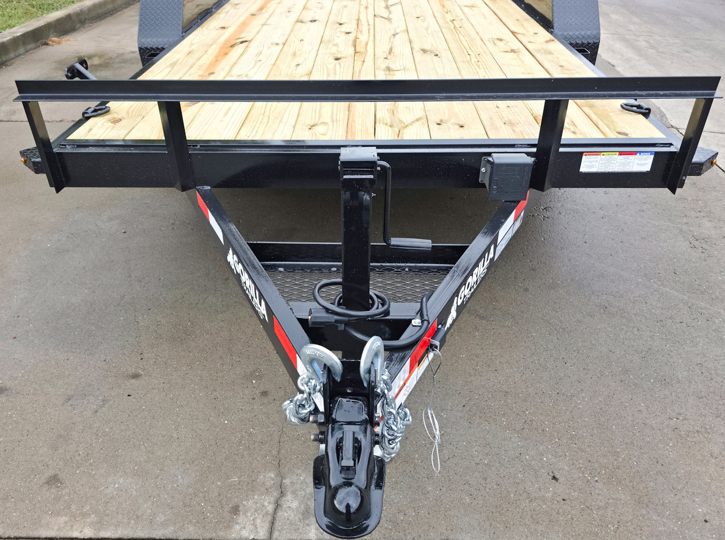 7x14 IBeam Equipment Trailer (2) 6000lb Axles with Stand-Up Ramps 8K GVWR Front Jack