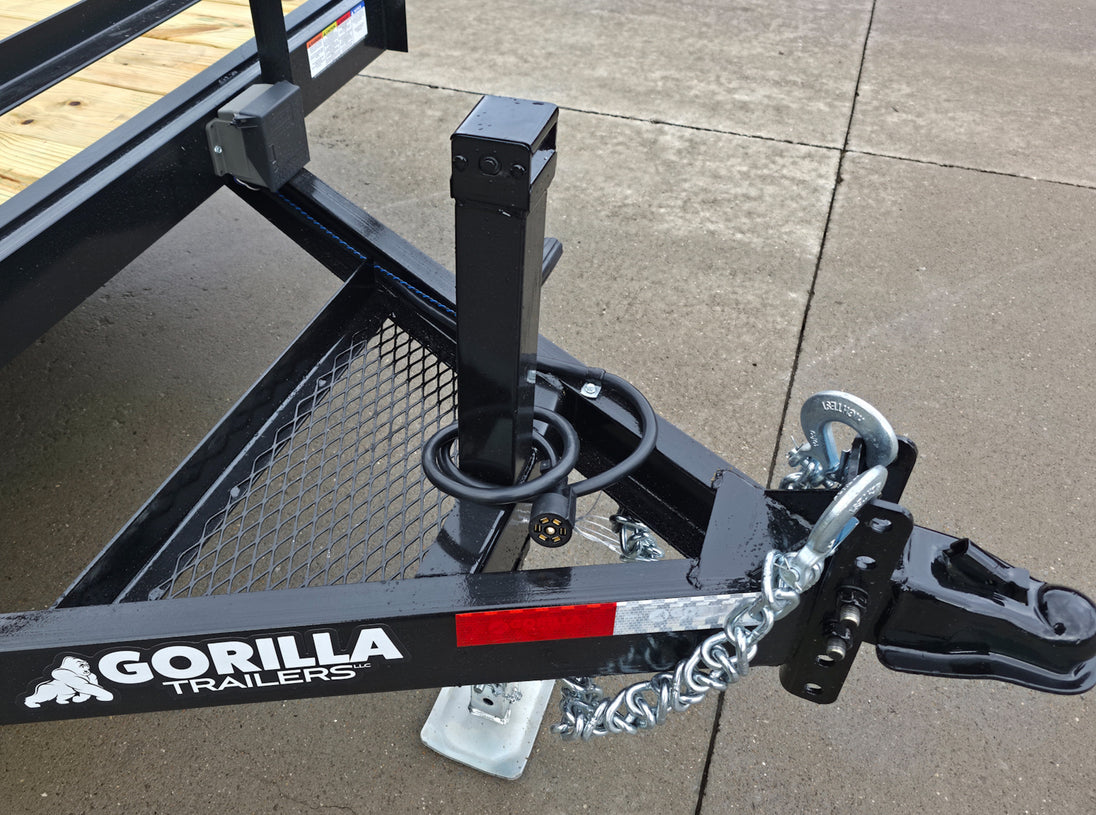 7x14 IBeam Equipment Trailer (2) 6000lb Axles with Stand-Up Ramps 8K GVWR Jack