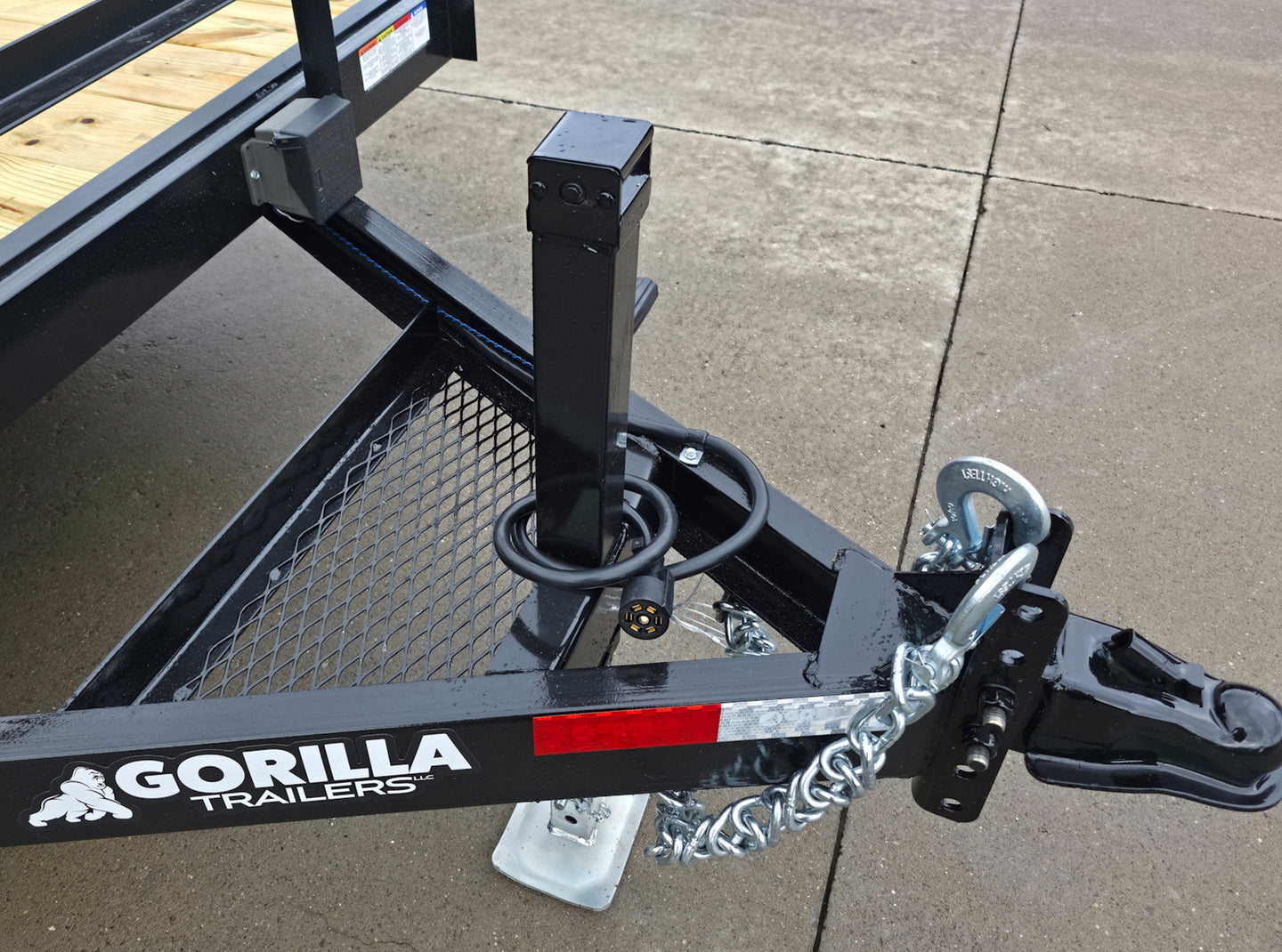 7x14 IBeam Equipment Trailer (2) 6000lb Axles with Stand-Up Ramps 8K GVWR Jack