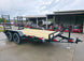 7x14 IBeam Equipment Trailer (2) 6000lb Axles with Stand-Up Ramps 8K GVWR Front Right 